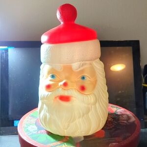 Empire blow mold Santa cookie jar